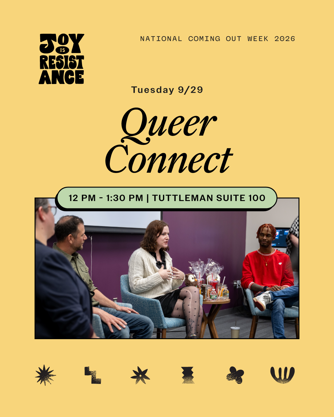 NCOW Queer Connect, 12-1:30pm, Tuttleman Suite 100