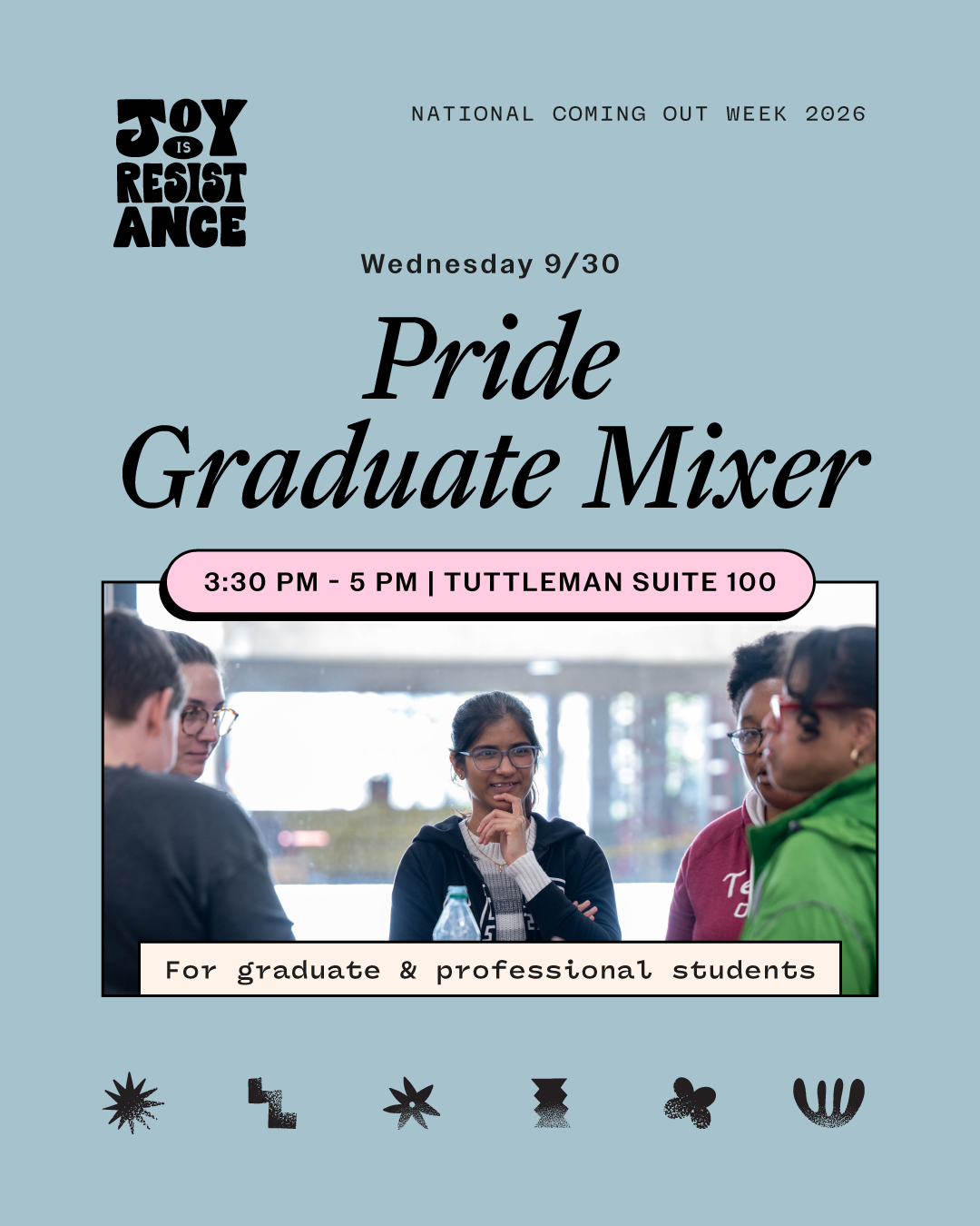 NCOW Pride Grad Mixer, 3:30-5pm, Tuttleman Suite 100