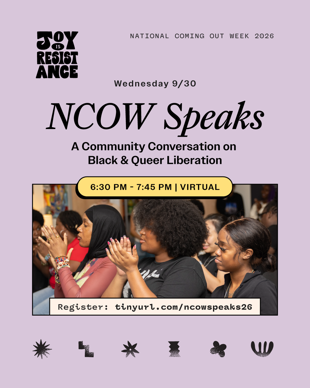 NCOW Speaks, 6:30-7:45pm, virtual