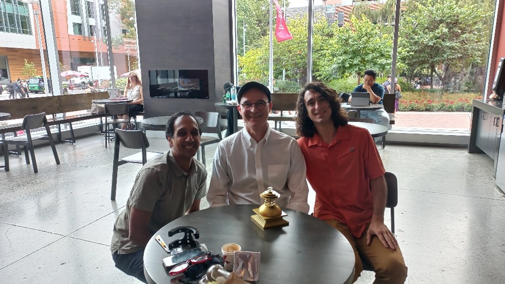 Dr. Rob Kulathinal, Dr. Marcus Bingenheimer, and Vinny Coltellino coordinating the Sutra2DNA donation