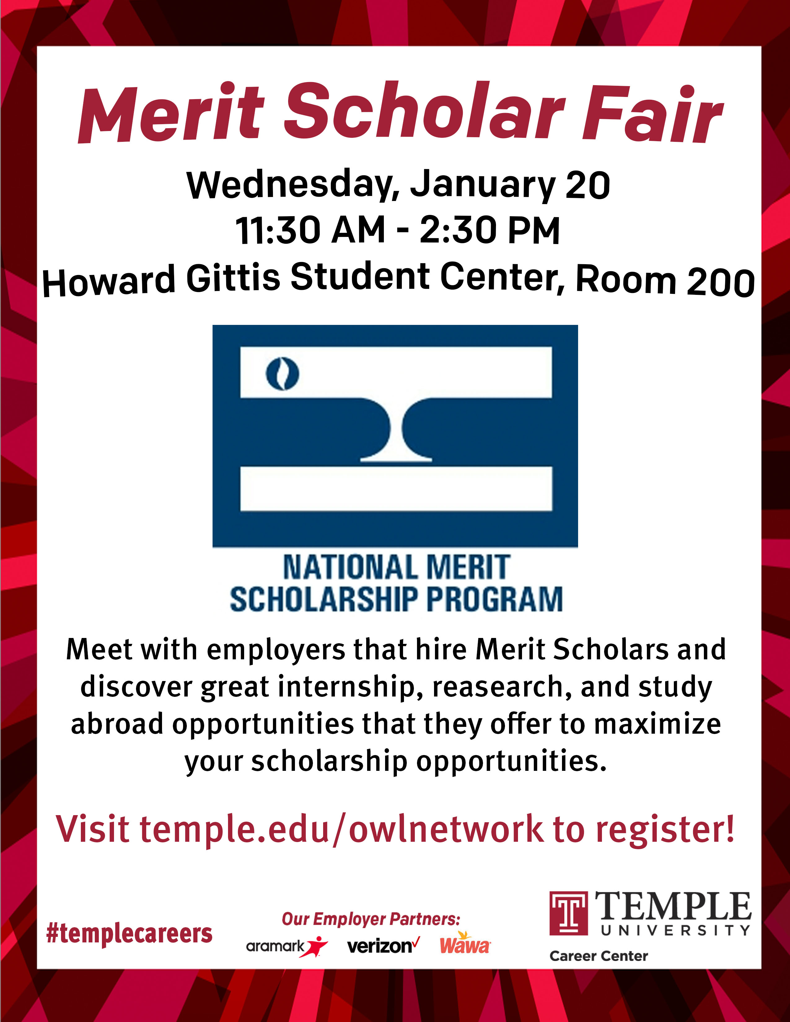Merit Scholar Fair January 20