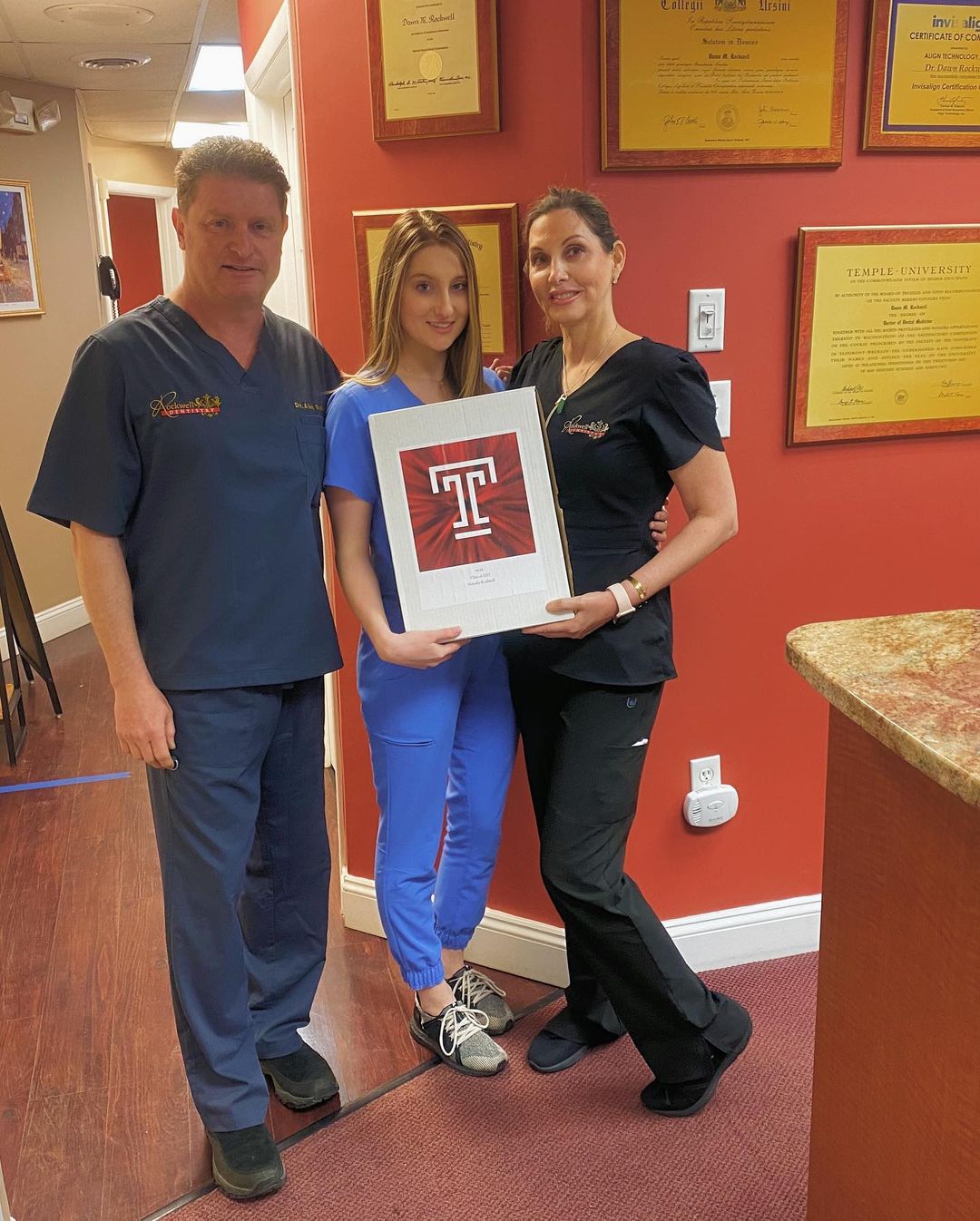 Temple dentistry student Natasha Rockwell and her parents.