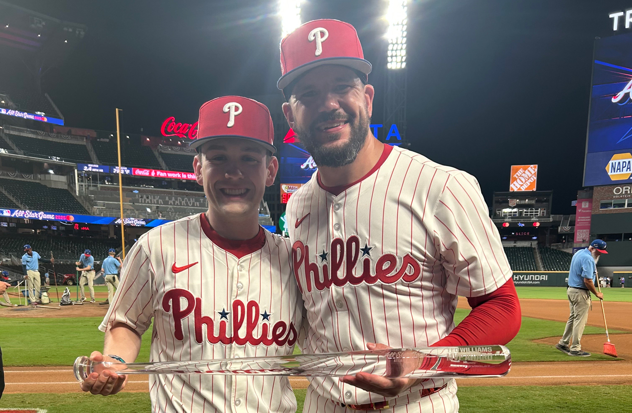Image of Phillies bat boy Adam Crognale at the 2025 MLB All-Star Game.