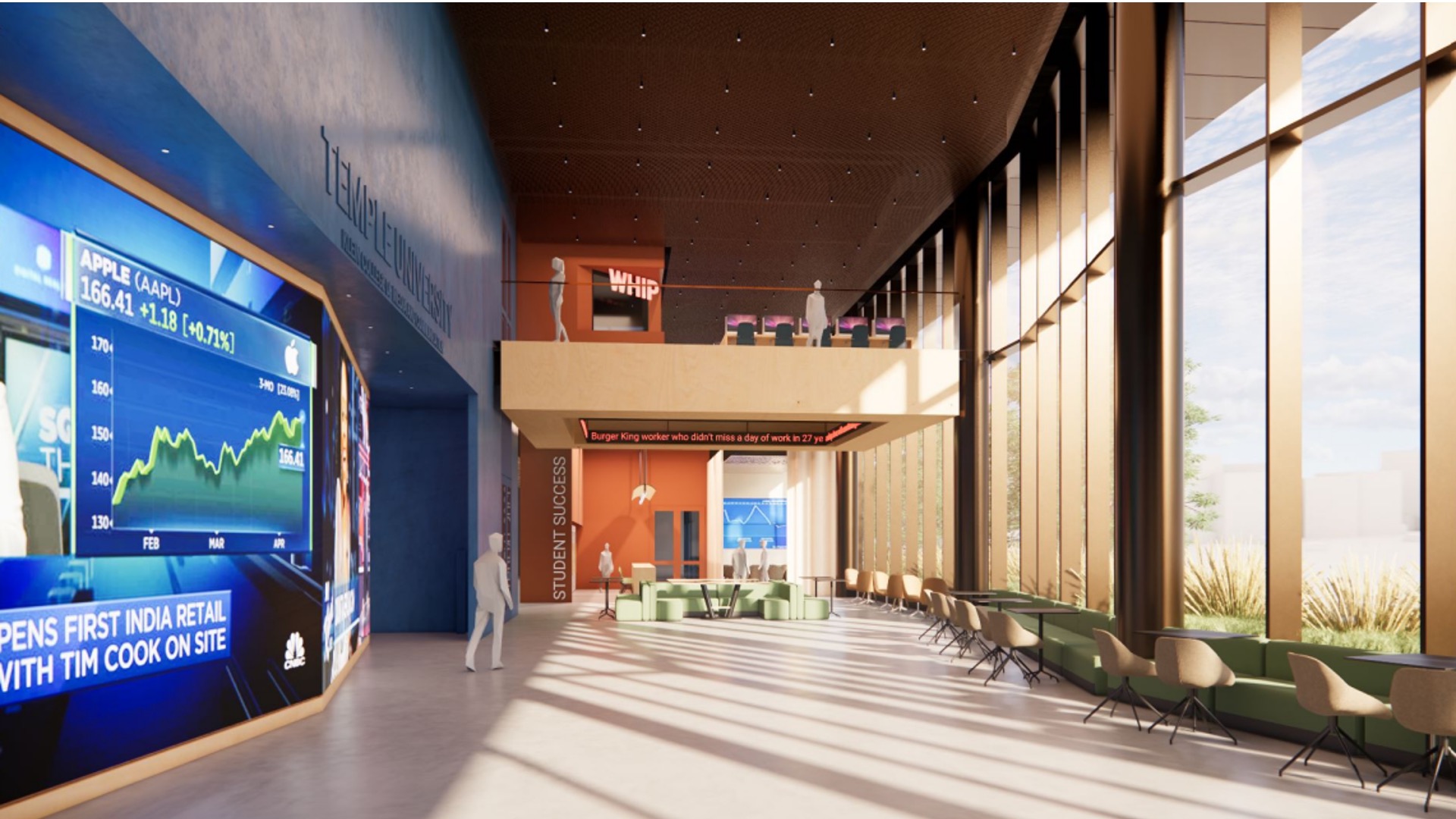 A rendering of the lobby of the new Klein and CPCA building.