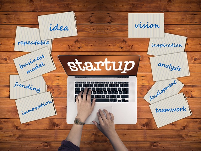 laptop with idea cards