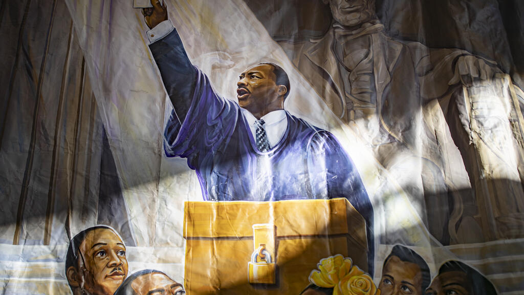 A mural of Martin Luther King Jr. pictured.