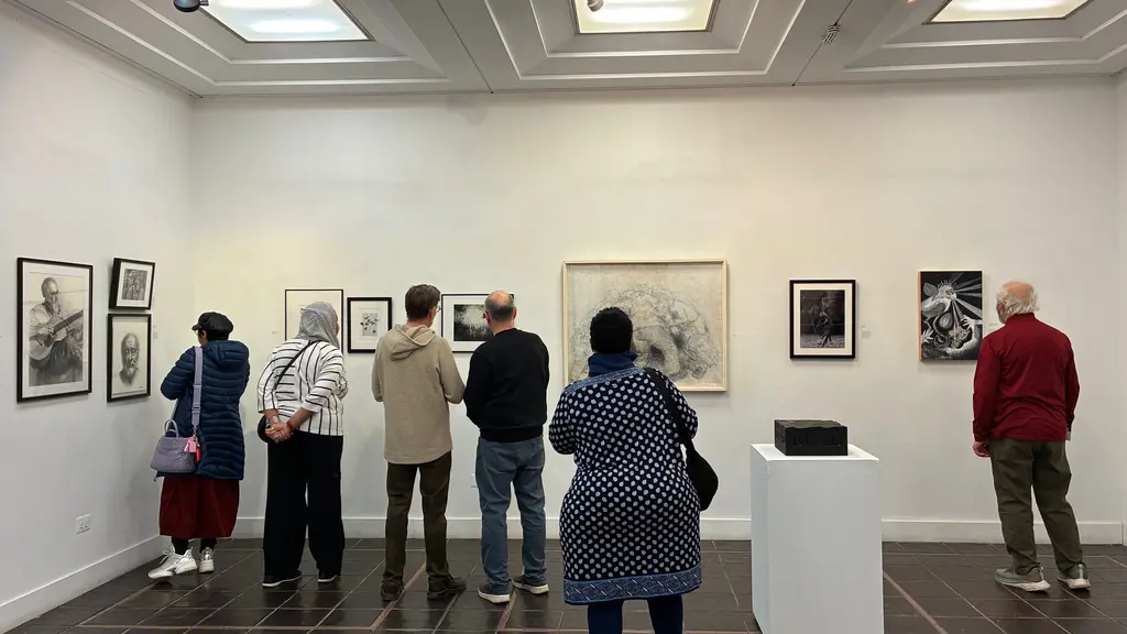 Visitors Browse Artwork at the 2026 Annual Juried Show at Abington Art Center
