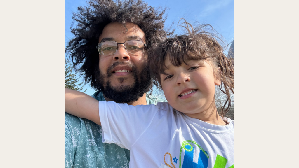 Jason Tavares and his daughter