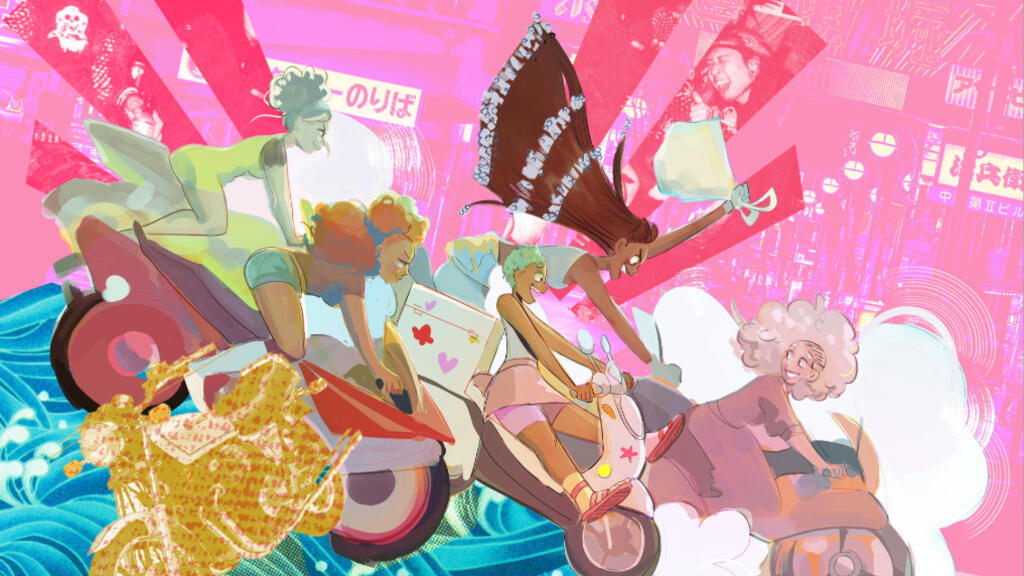 Colorful art of the Squidpunk gang.