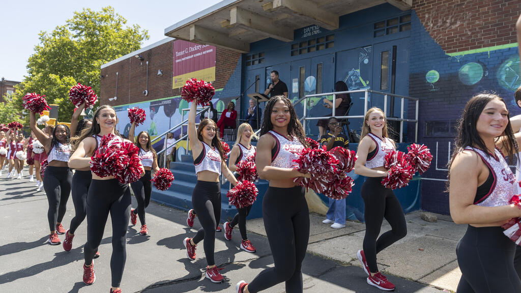 The Temple Spirit Team performs during the launch event.
