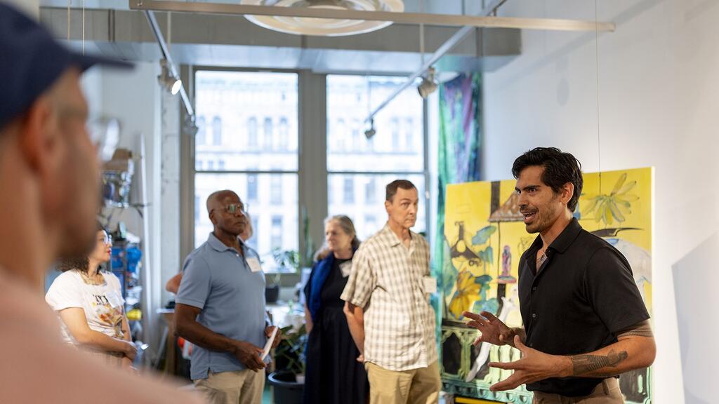 The opening reception at Temple University’s new Tyler Center for Art and Creative Exchange brought together hundreds of people for its inaugural exhibition. 