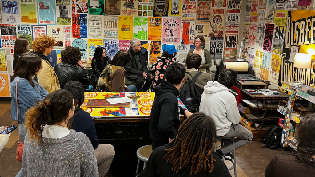 Hatch Show Print Demo by Tyler Alum Rosa Jeffiers