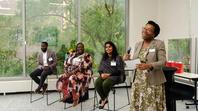 Heather Lewis-Weber and panelists at the opening event