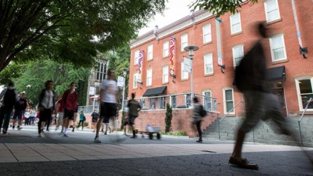 Students walking through Temple s Main Campus.