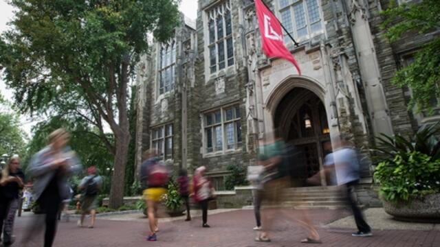 Students outside Sullivan Hall on Temple s Main Campus.