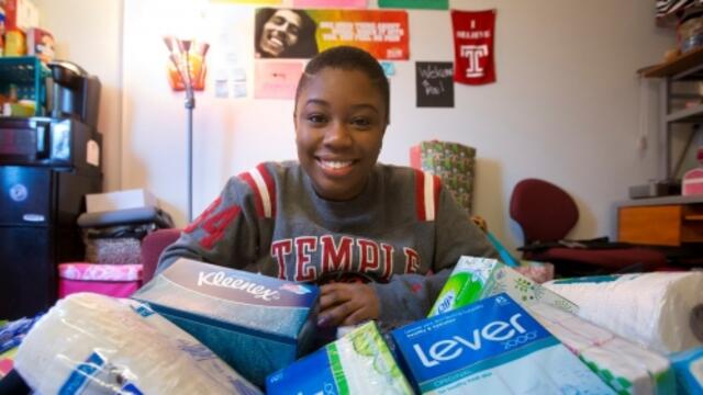2014: Prior to her 21st birthday in December, Lorae Bonamy, Class of 2016, started the 21 Days of Love campaign to raise awareness about and collect donations for the homeless in Philadelphia. The public relations and English major spent her Christmas mor