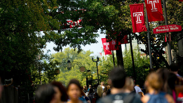students walking on Temple s Main Campus