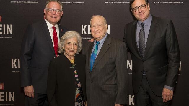 Bob Saget is pictured with David Boardman, Janet Klein and Lew Klein.
