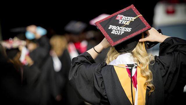 A graduation cap with the words,
