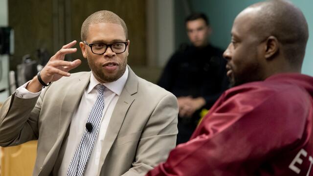 Temple University professor Timothy Welbeck in conversation with Wyclef Jean