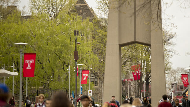 students at the Bell Tower