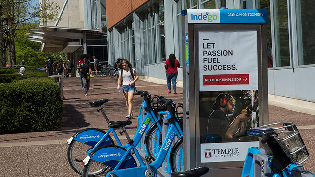 Indego bike share on 13th Street and Montgomery Avenue