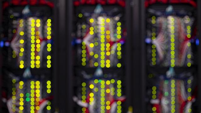 Colorful abstract lights representing a digital space.