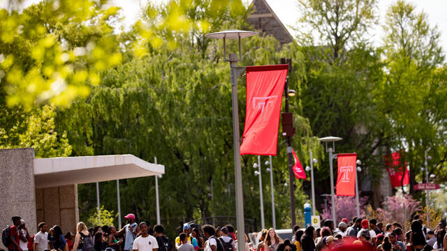 T flags on Main Campus