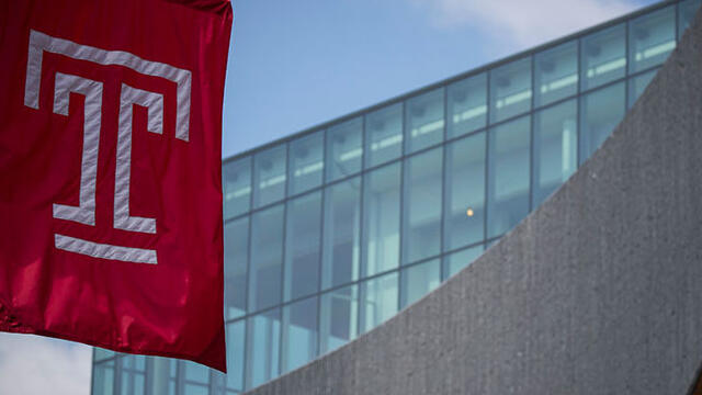 Charles Library with Temple flag