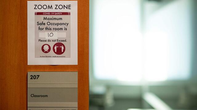 A photo of a Zoom Zone at Temple University.