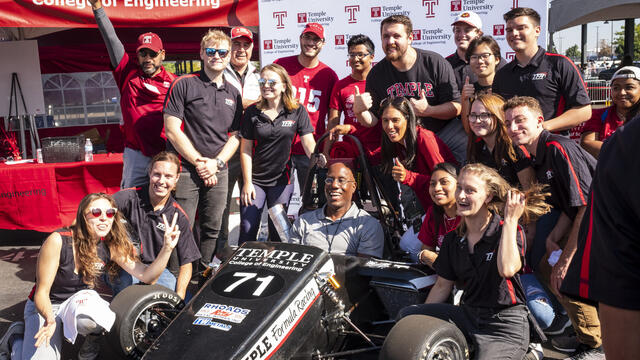 Image of Jason Wingard at a Temple University homecoming event.