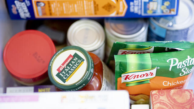 Grocery items are pictured.