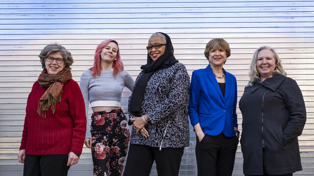 WRTI hosts Melinda Whiting, Courtney Blue, Bobbi I. Booker, Susan Lewis and Maureen Malloy