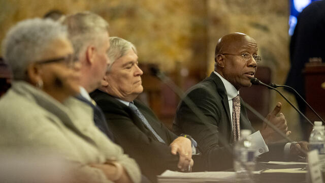 President Wingard testifies during the state appropriation hearings.