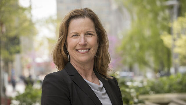 Sharon Boyle, vice president of human resources at Temple University outside on Main Campus.