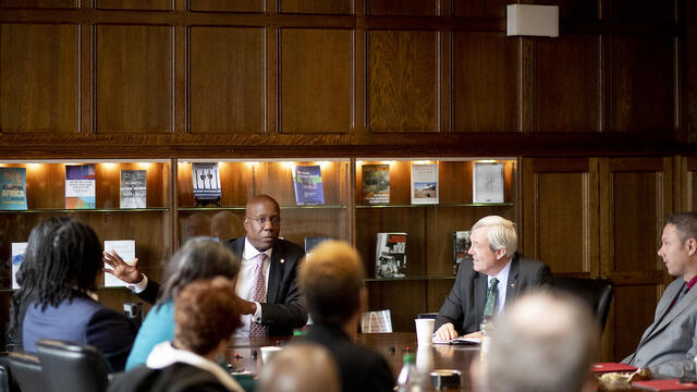 President Wingard meeting with elected officials