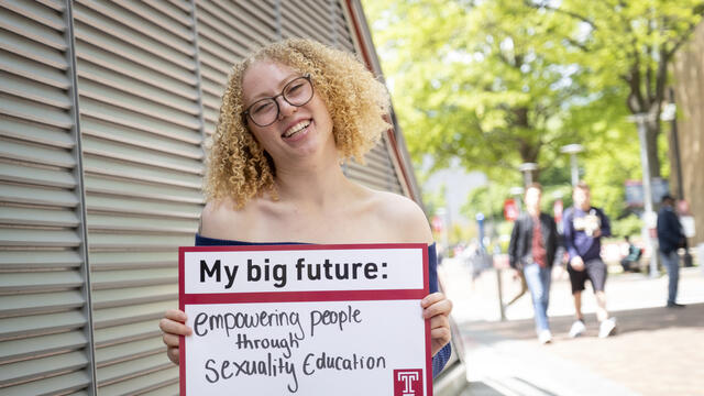 Amir Methvin poses on Temple s main campus.