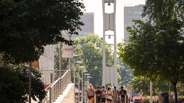 A campus stock scene that shows the Bell Tower.