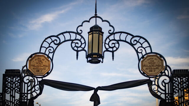 Black drapes were hung around Temples campus in honor of Joanne A. Epps.