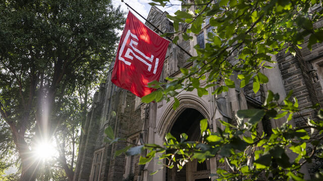 Temple flag pictured.