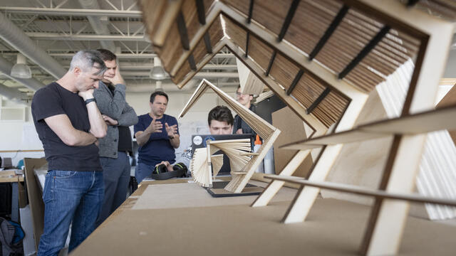 Architecture students and faculty working on designs for the Southeast Asian Market