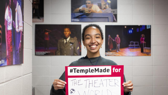 Image of Temple theater student inside Randall Theater.
