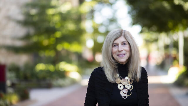 Betsy Leebron Tutelman outside on Main Campus