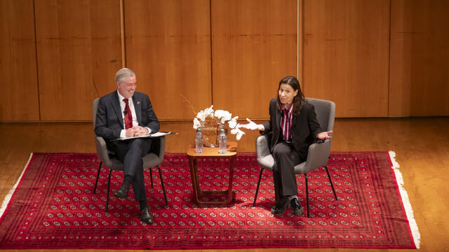 President Fry and Ellen Cooper pictured.