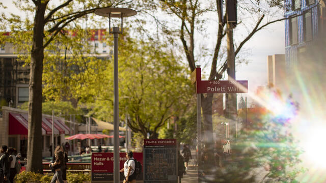 A spring campus scene.