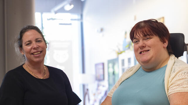 Sally Gould-Taylor and Shirley Baker smiling