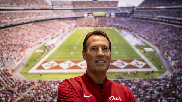 Image of Temple football Coach K.C. Keeler.