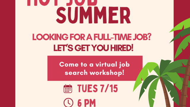 Promotional flyer for a virtual job workshop titled