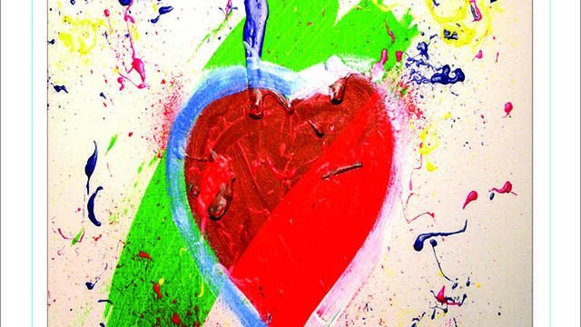 Event title with painted heart below