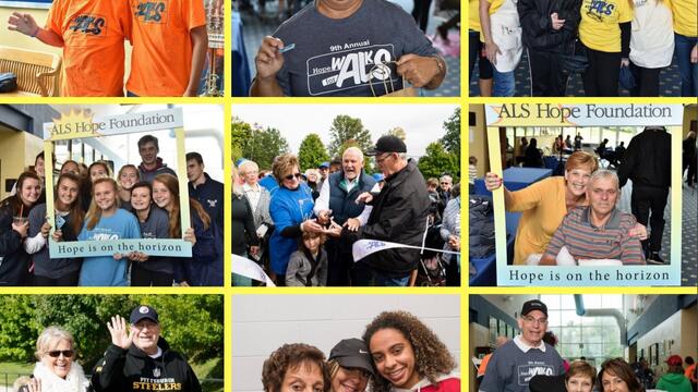 Families and individuals take part in the annual Hope Walks for ALS.
